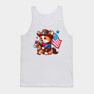 A Whimsical Tribute to American Culture in Cartoon Style Tank Top